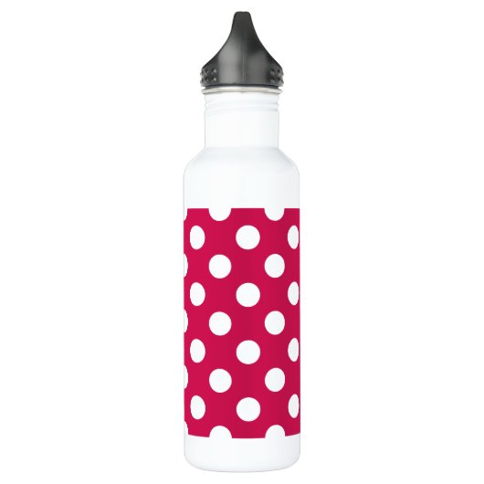 Witte polka stippen op kermis waterfles  (Links)