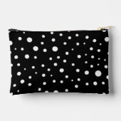Witte polka stippen op kleine zwarte etui (Achterkant)