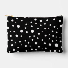 Witte polka stippen op kleine zwarte etui
