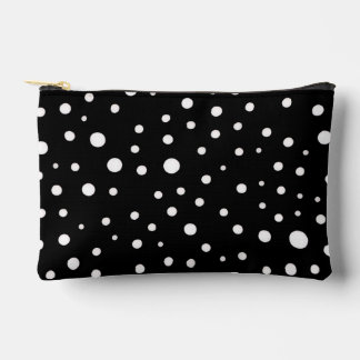 Witte polka stippen op kleine zwarte etui