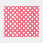 Witte polka stippen op koraal fleece deken (Voorkant (Horizontaal))