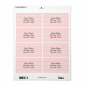 Witte polka stippen op lichtroze etiket (Full Sheet)