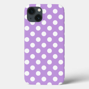 Witte polka stippen op lila Hoesje-Mate iPhone cas Case-Mate iPhone Case