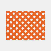 Witte polka stippen op oranje fleece deken (Voorkant (Horizontaal))