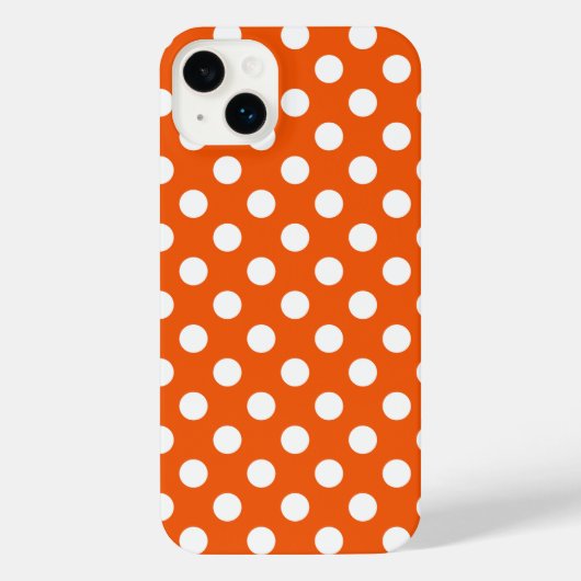 Witte polka stippen op oranje Hoesje-Mate iPhone c Hoesje (Achterkant)