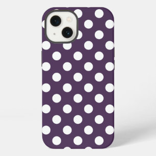 Witte polka stippen op pruim paarse Case-Mate iPho iPhone 13 Hoesje