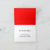 Witte Polka-Stippen op Rode Nieuwe Adres Kaart (Binnen)