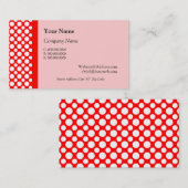 Witte Polka stippen op rode roze Visitekaartjes (Voorkant / Achterkant)