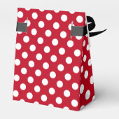 Witte polka stippen op rood bedankdoosjes (Achterkant)