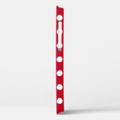 Witte polka stippen op rood Case-Mate iPhone case (Achterkant / Links)