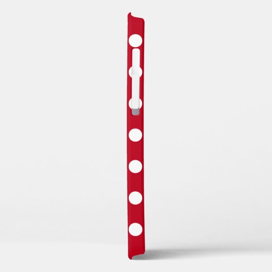 Witte polka stippen op rood Case-Mate iPhone case (Achterkant / Links)