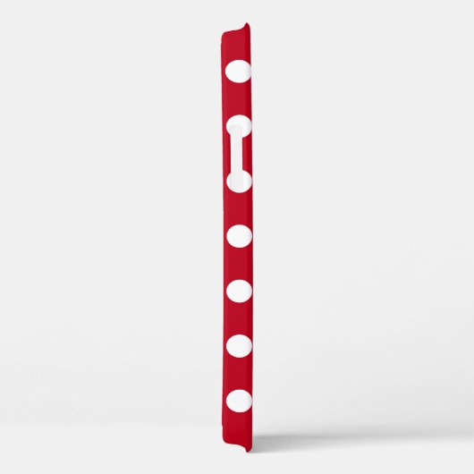 Witte polka stippen op rood Case-Mate iPhone case (Achterkant / Rechts)