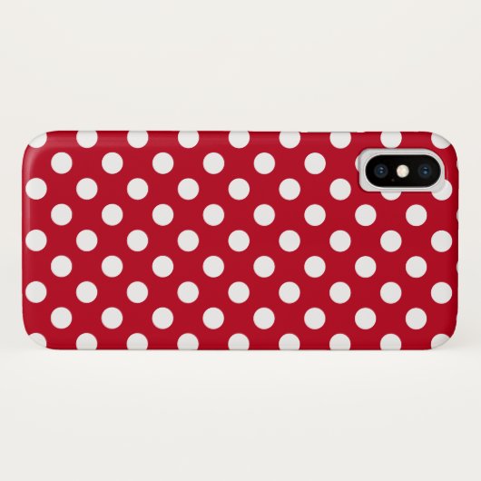 Witte polka stippen op rood Case-Mate iPhone case (Achterkant (horizontaal))
