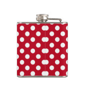 Witte polka stippen op rood heupfles (Achterkant)