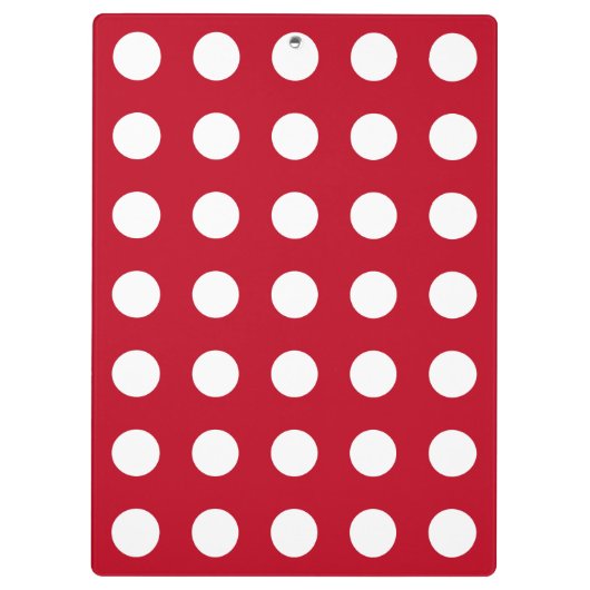 Witte polka stippen op rood klembord (Achterkant)