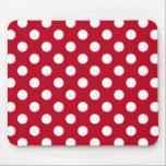 Witte polka stippen op rood muismat<br><div class="desc">Witte polka stippen op rood</div>