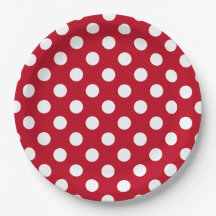 Witte polka stippen op rood