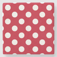 Witte polka stippen op rood