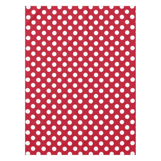 Witte polka stippen op rood tafelkleed (Voorkant)