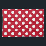 Witte polka stippen op rood theedoek<br><div class="desc">Witte polka stippen op rood</div>