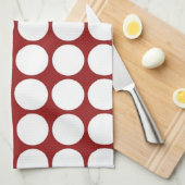 Witte polka stippen op rood theedoek (Quarter Fold)