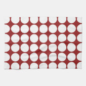 Witte polka stippen op rood theedoek (Horizontaal)