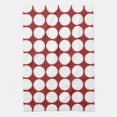 Witte polka stippen op rood theedoek (Verticaal)