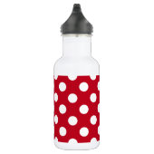 Witte polka stippen op rood waterfles  (Rechts)
