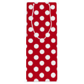 Witte polka stippen op rood wijn cadeautas (Achterkant)