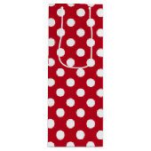 Witte polka stippen op rood wijn cadeautas (Voorkant)