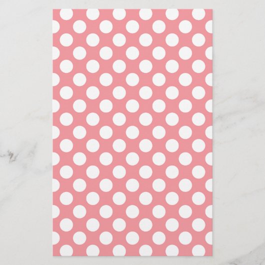 Witte polka stippen op roze achtergrond briefpapier (Voorkant)
