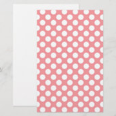 Witte polka stippen op roze achtergrond briefpapier (Voorkant / Achterkant)