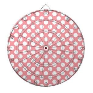 Witte polka stippen op roze achtergrond dartbord