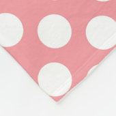 Witte polka stippen op roze achtergrond fleece deken (Hoek)