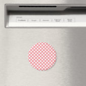 Witte polka stippen op roze achtergrond magneet (Insitu (Vaatwasser))