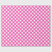 Witte polka stippen op roze cadeaupapier (Vlak)