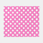 Witte polka stippen op roze fleece deken (Voorkant (Horizontaal))