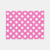Witte polka stippen op roze fleece deken (Voorkant (Horizontaal))