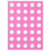 Witte polka stippen op roze klembord (Achterkant)