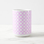 Witte polka-stippen op roze koffiemok (Center)
