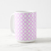 Witte polka-stippen op roze koffiemok (Voorkant links)