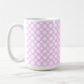 Witte polka-stippen op roze koffiemok (Links)