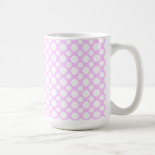 Witte polka-stippen op roze koffiemok