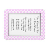 Witte polka stippen op roze restaurant aangepaste magneet (Horizontaal)