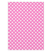 Witte polka stippen op roze tafelkleed (Voorkant)