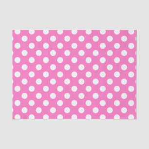 Witte polka stippen op roze tissuepapier