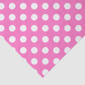 Witte polka stippen op roze tissuepapier (Detail)
