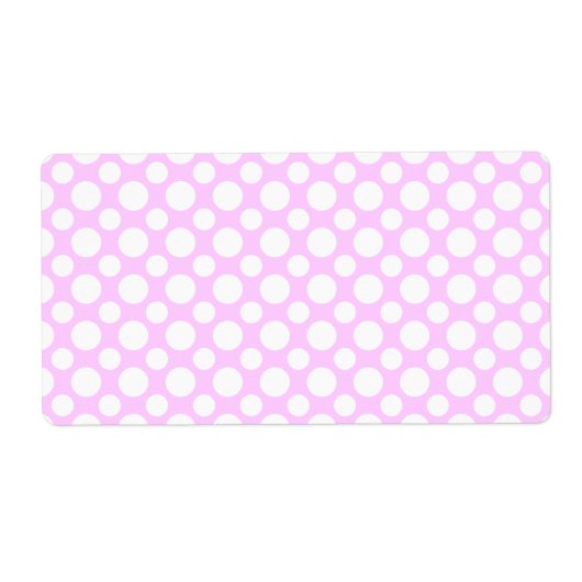 Witte polka-stippen op roze verzendlabel (Voorkant)