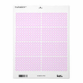 Witte polka-stippen op roze verzendlabel (Full Sheet)