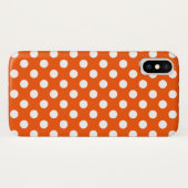 Witte polka stippen op sinaasappel Case-Mate iPhone case (Achterkant (horizontaal))